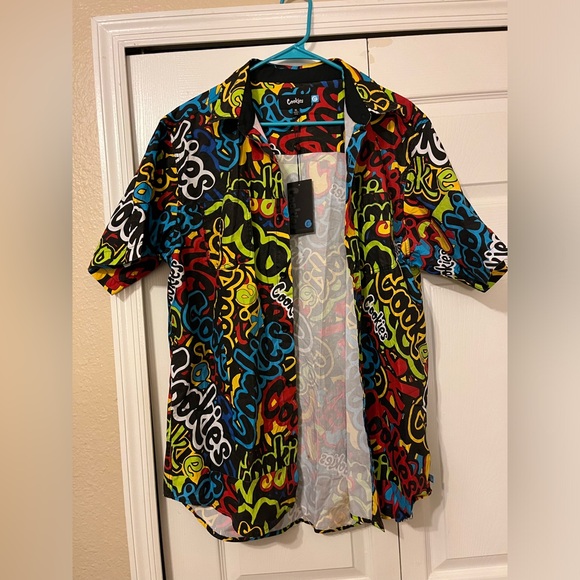 Brand new with tag cookie men's xl button up short sleeve shirt - Picture 3 of 3